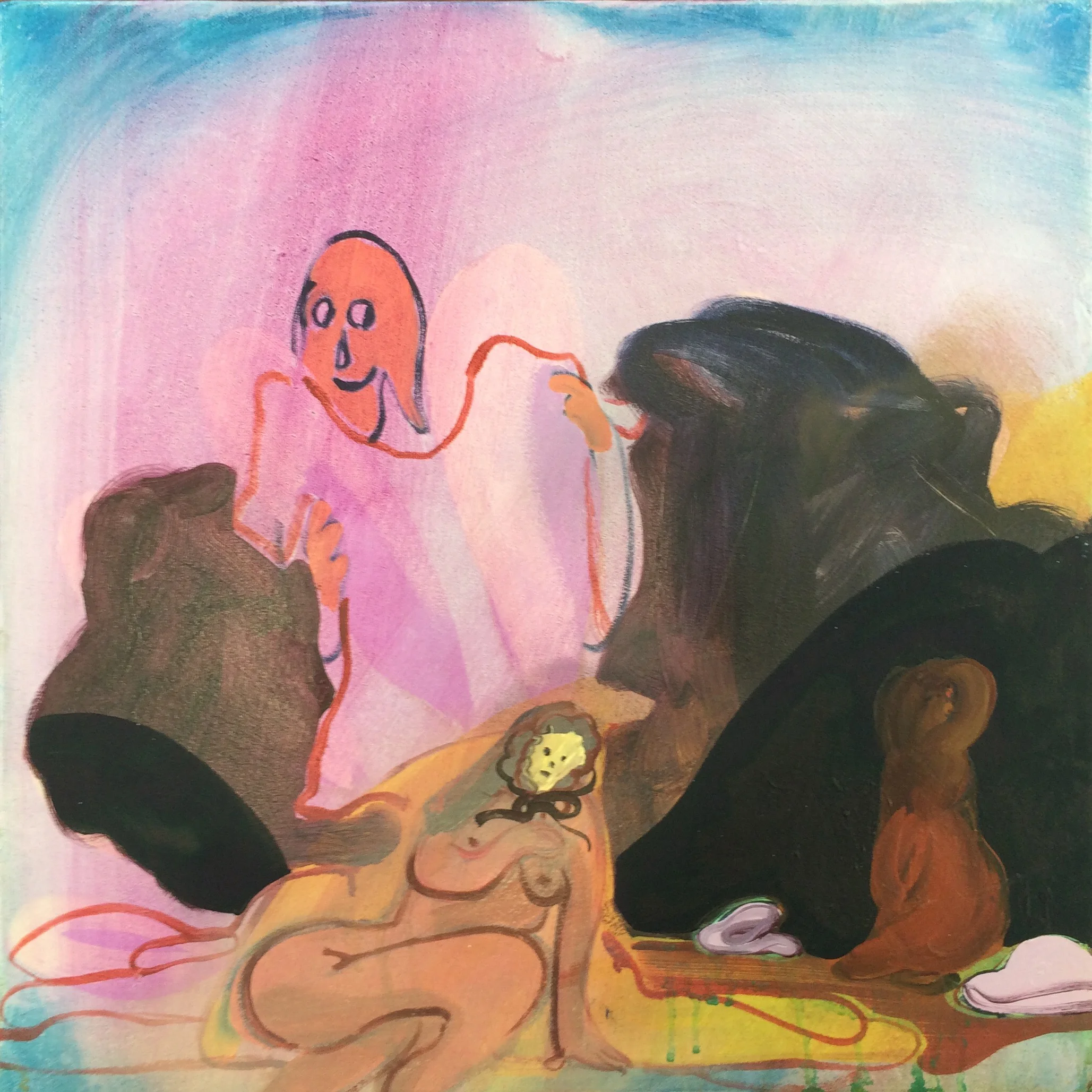 I am the experience that I seek XI, 2015, oil on canvas 17 x 17”