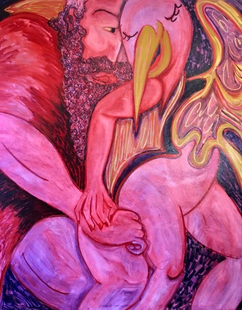 The Moment , oil stick on canvas, 48” x 60”, 2017