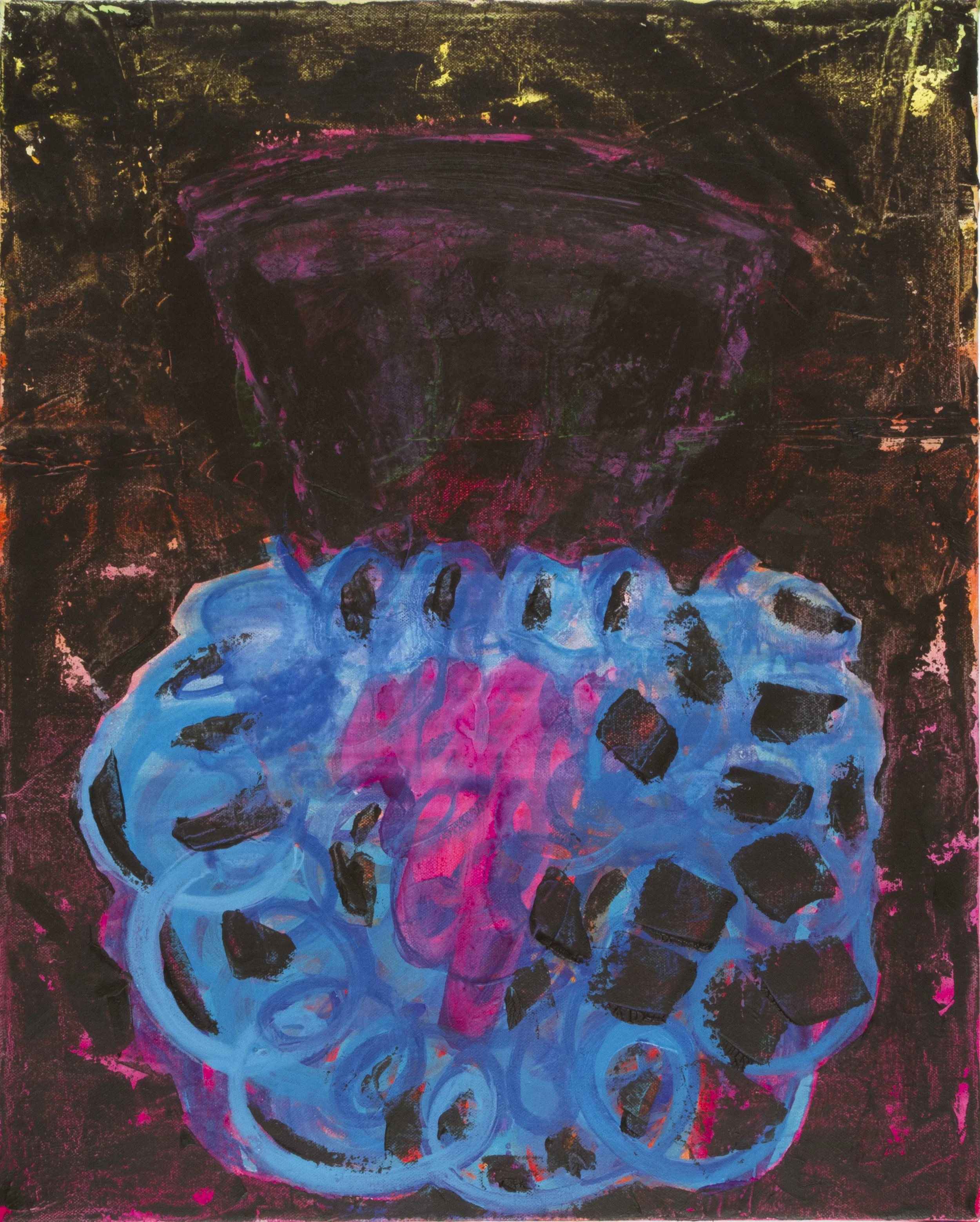 Anna Schachte, Bluebeard , 2012, oil, enamel, canvas, 20" x 16"