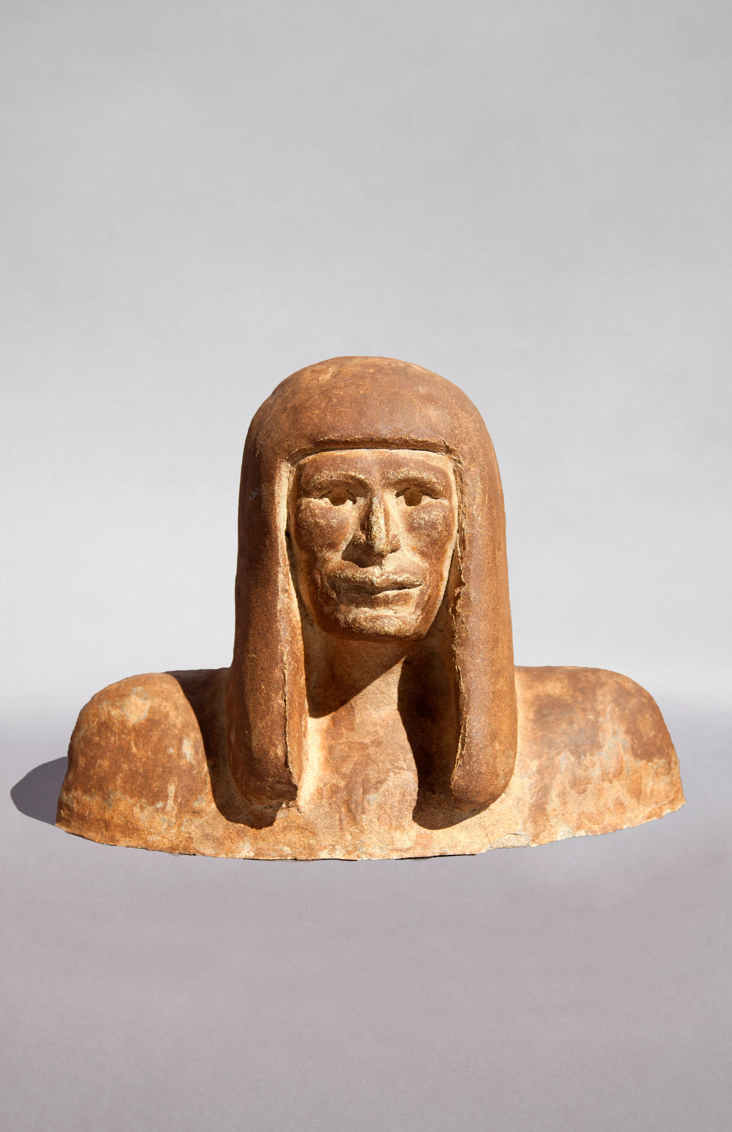 Man by Temple, Painted Ceramic, 2017 14HX20WX9D