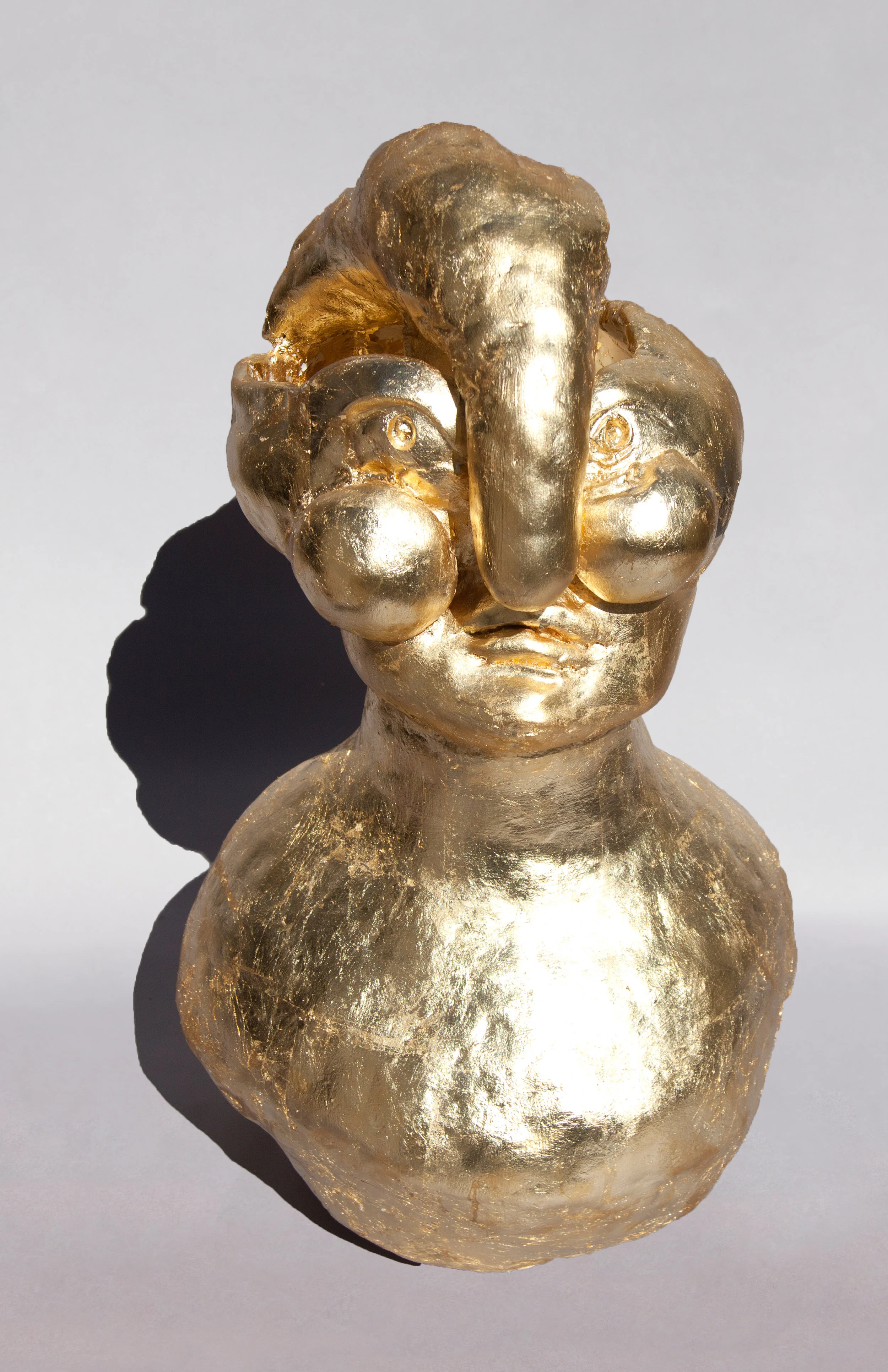 Gold Leaf Woman Talisman, Painted Ceramic, 2017 37HX20WX20D