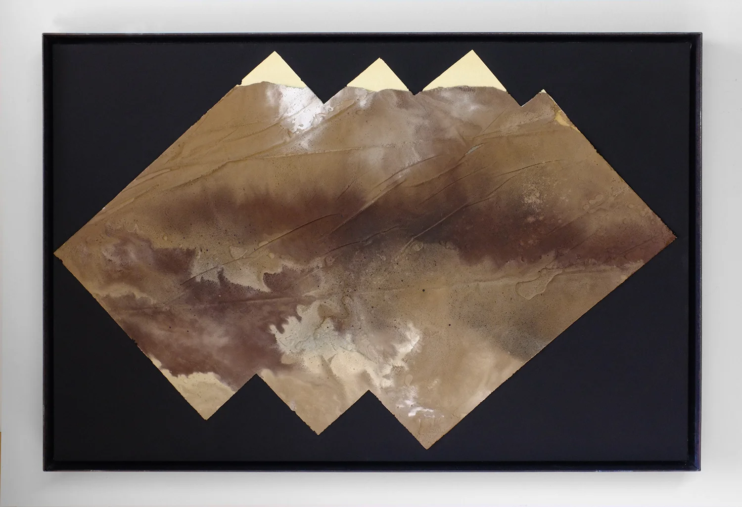 HOLLOW EARTH 2017 25 X 37 INCHES CASEIN, ACRYLIC AND GROUT ON CANVAS IN STEEL FRAME