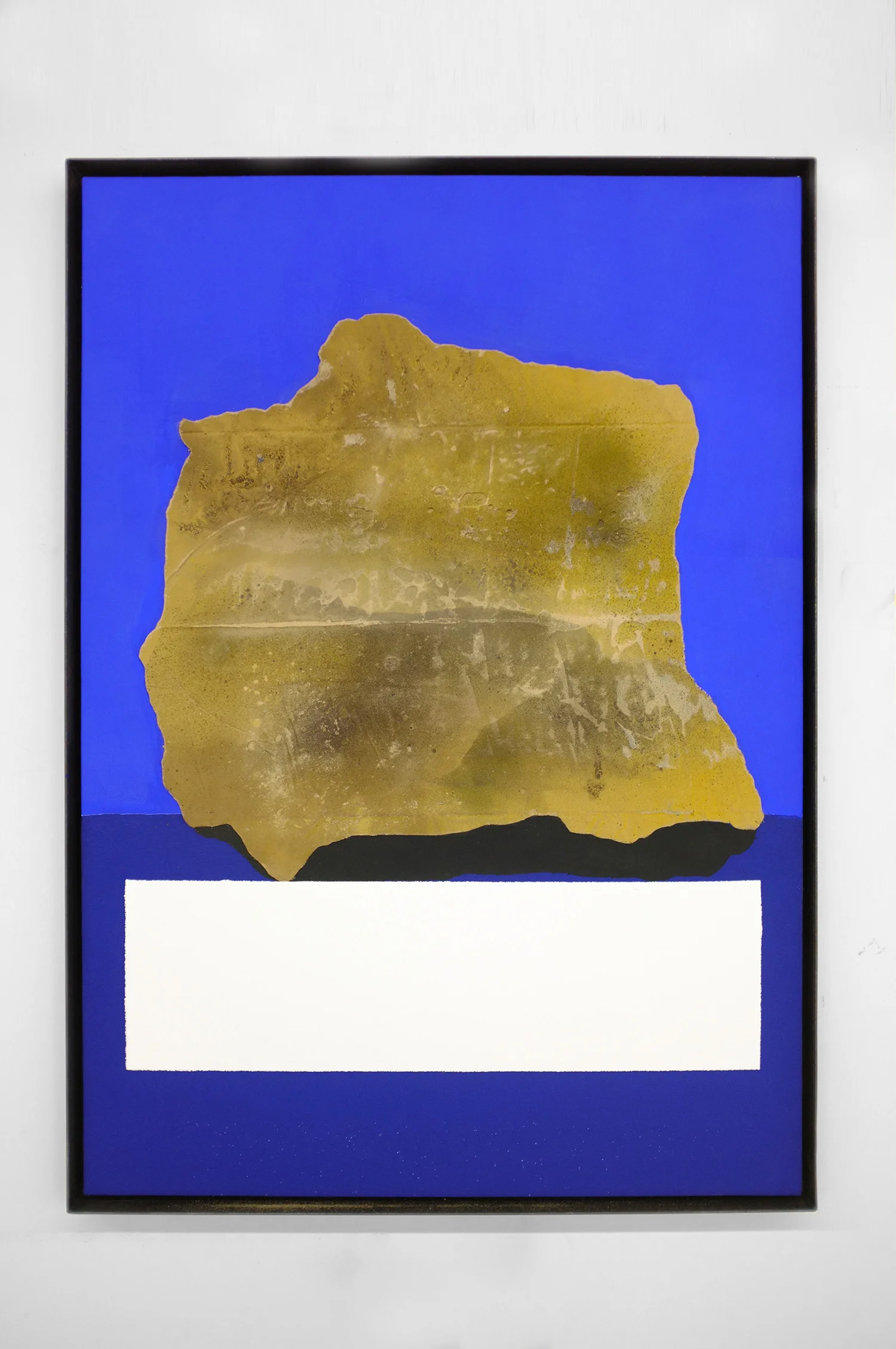 ROCK STUDY (PAPA) 2017 41 X 29 INCHES CASEIN, ACRYLIC AND GROUT ON CANVAS OVER PANEL IN STEEL FRAME