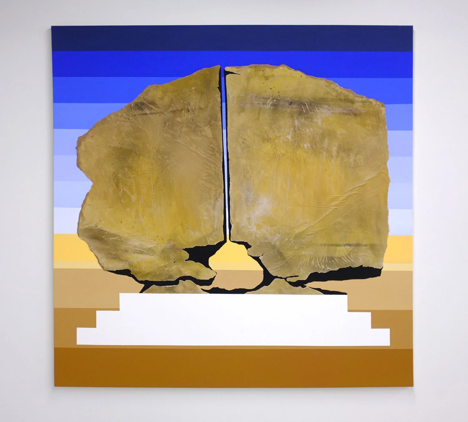 BALANCE (MASCULINE & FEMININE) 2017 76 X 76 INCHES CASEIN, ACRYLIC AND GROUT ON CANVAS OVER PANEL