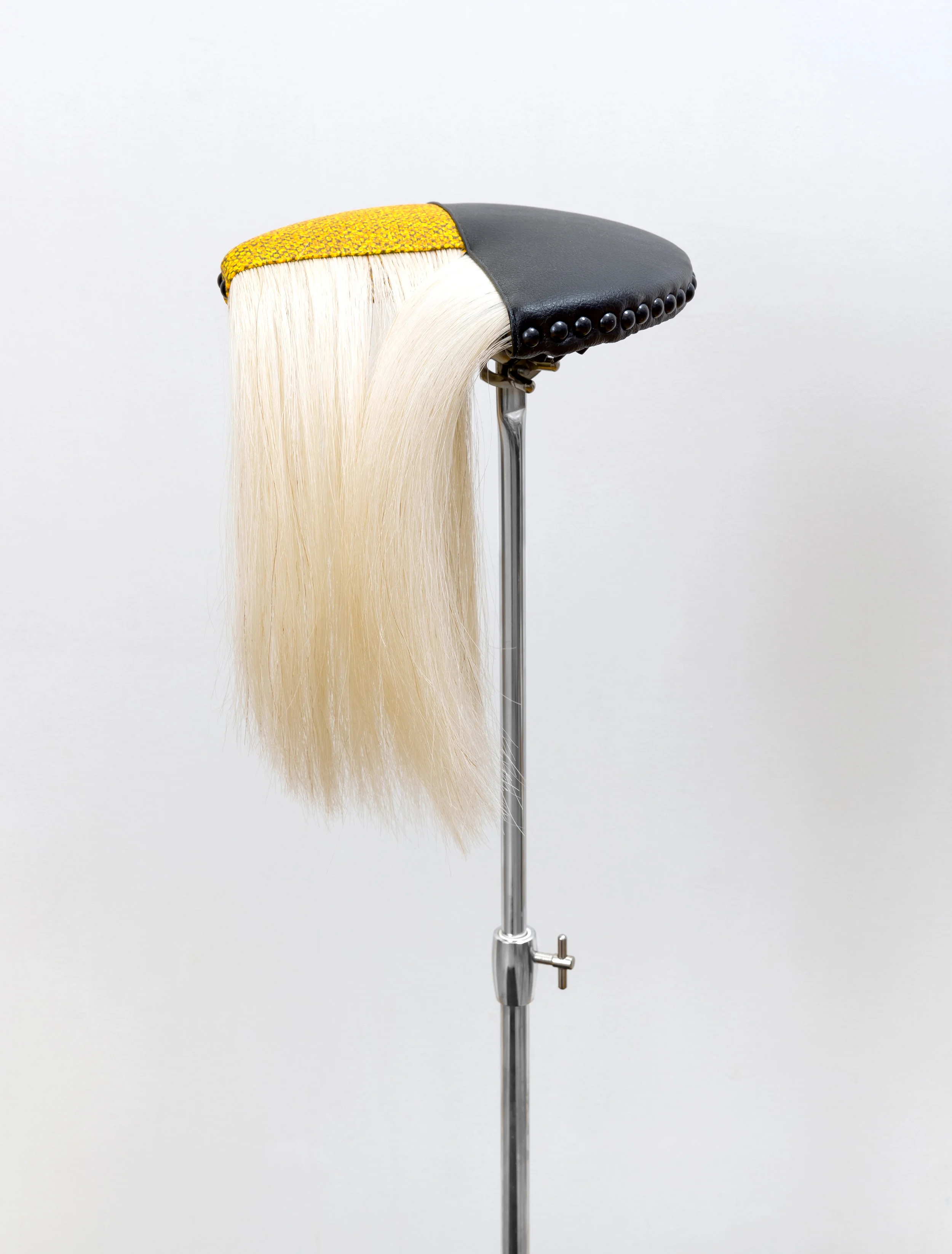 Trish Tillman, Throne , 2016 Vinyl, wood, chrome, resin, horse hair, hardware 42” x 23” x 23"