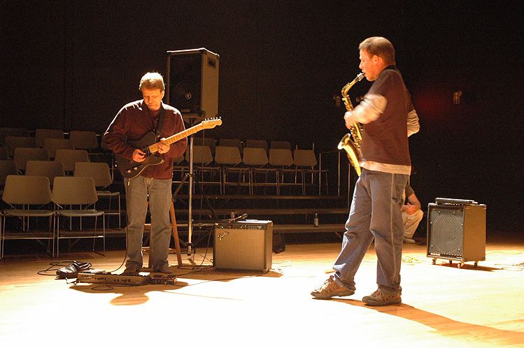 Performing with Kier Neuringer at Atlantic Center for the Arts, 2005.
