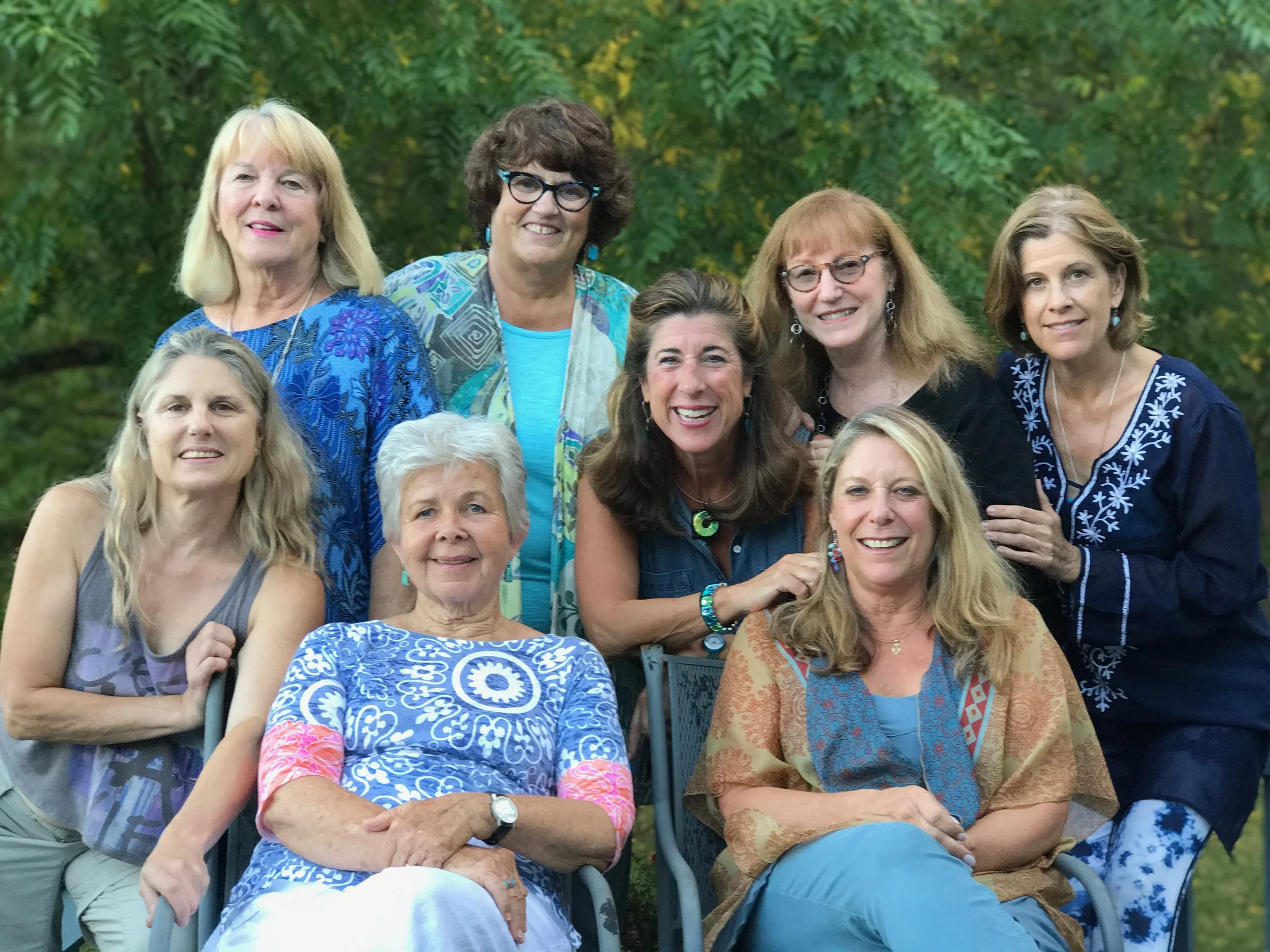 Members of Rubees Constellation (clockwise): Astrid Uryson, Creativity & Feng-Shui of Higganum; Daya Soudan, Yoga & Dance of Deep River; Catherine Steinberg, Psychotherapy & Mystical Arts of Guilford; Barbara Shulman-Kirwin, Radical Forgiveness Coaching of Guilford; Mitzi Allen-Harris, Holistic Psychotherapist of Guilford; Linda Busk, EFT & Energy Psychology of Clinton; Amy Barry, Expressive Arts Facilitator of Stony Creek; Lianne Escher, Psychotherapy & Mystical Arts of Guilford.