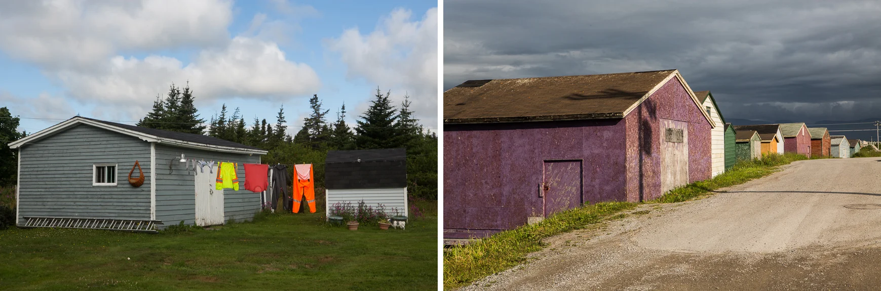 Clothesline, Avalon Peninsula; Fishing shacks, Northern Peninsula