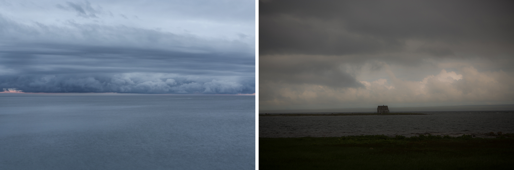Clouds in Placentia Bay; Lighthouse-keepers house, River of Ponds