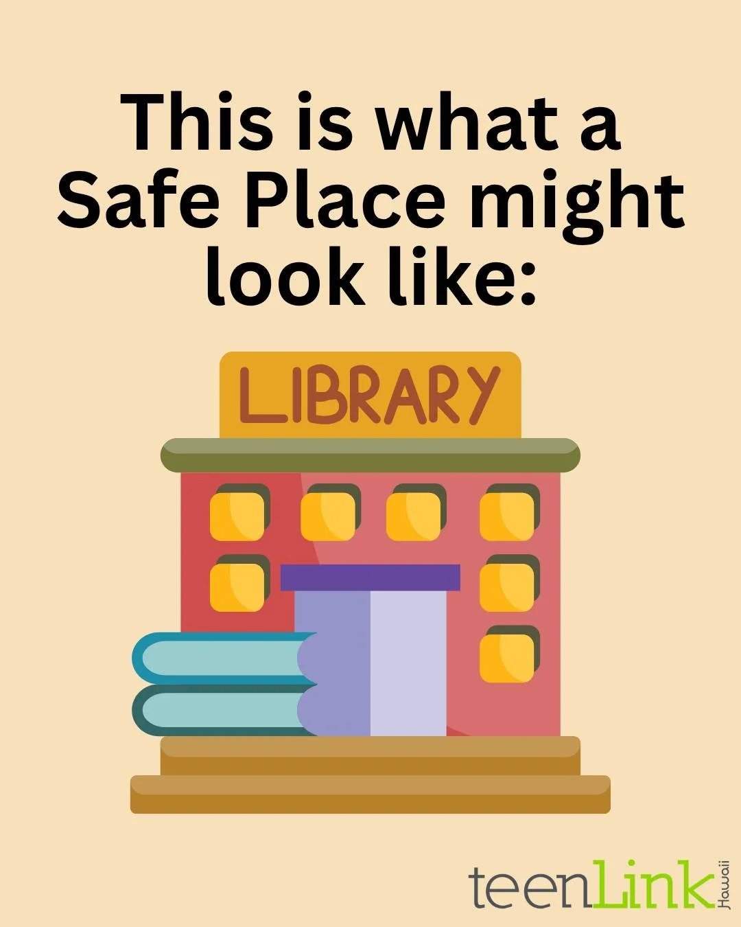 Feeling unsafe? 💛 If you ever need help, look for this Safe Place sign like the one here at Nanakuli Public Library. When you walk in, a trained library staff will be there to support you and connect you to the Safe Place agency. 
You&rsquo;re not a