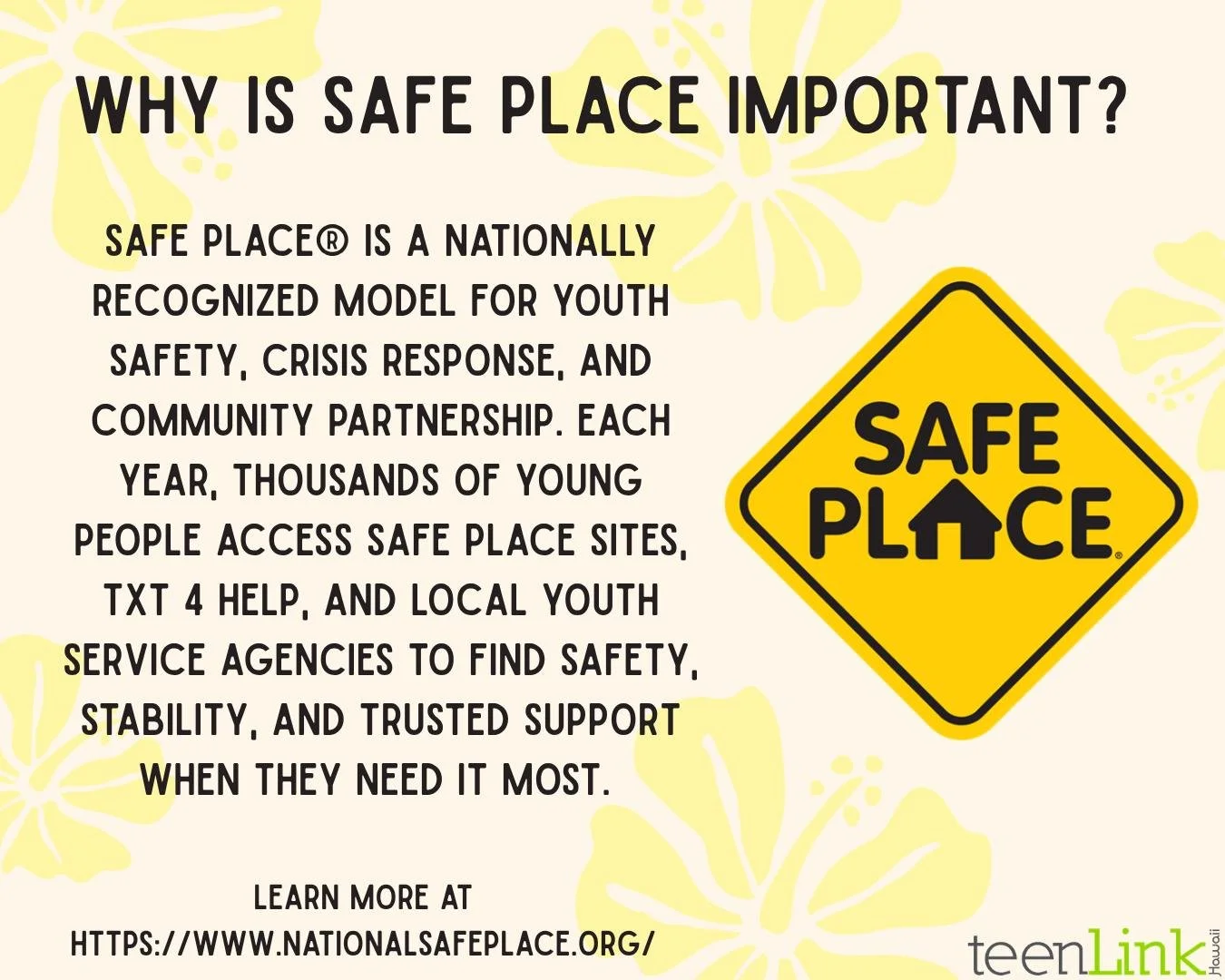 Sometimes the most important thing is knowing there are people who care and a Safe Place you can go to. 💛