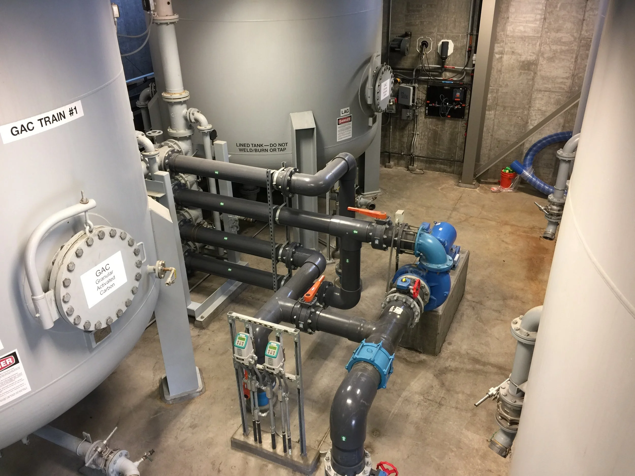 15. Post-treatment Granular Activated Carbon (GAC) Adsorber Tanks - used for finished water polishing and to remove any bad taste and odor.