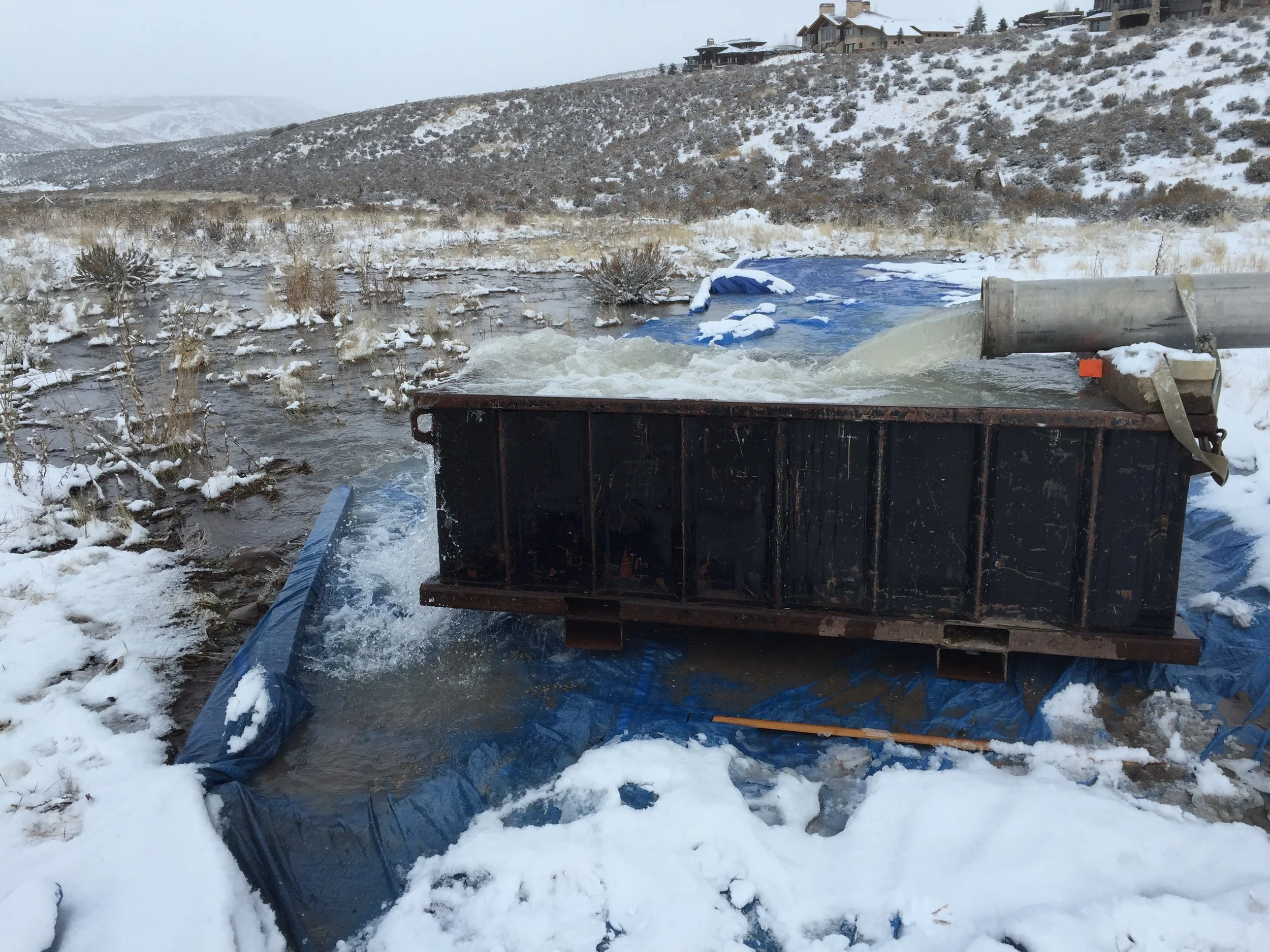 Testing of well water output.