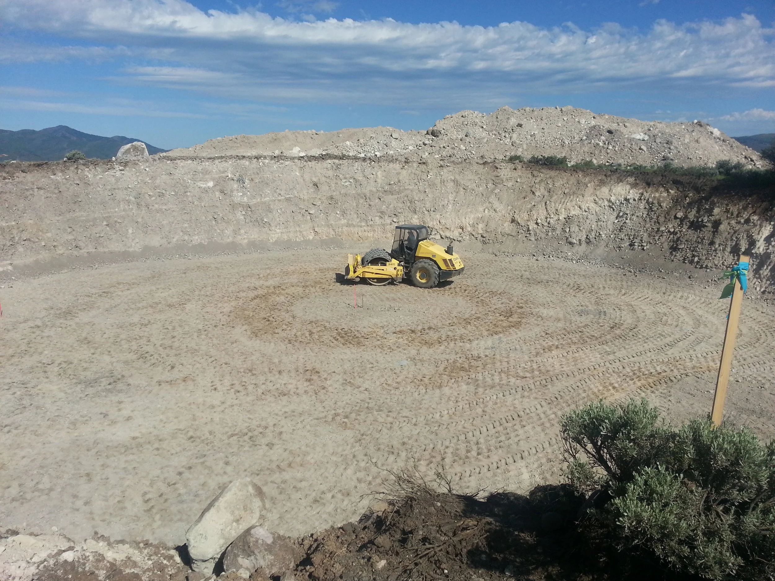 Preparing excavation for new 1 million gallon water tank on the south end of Promontory.