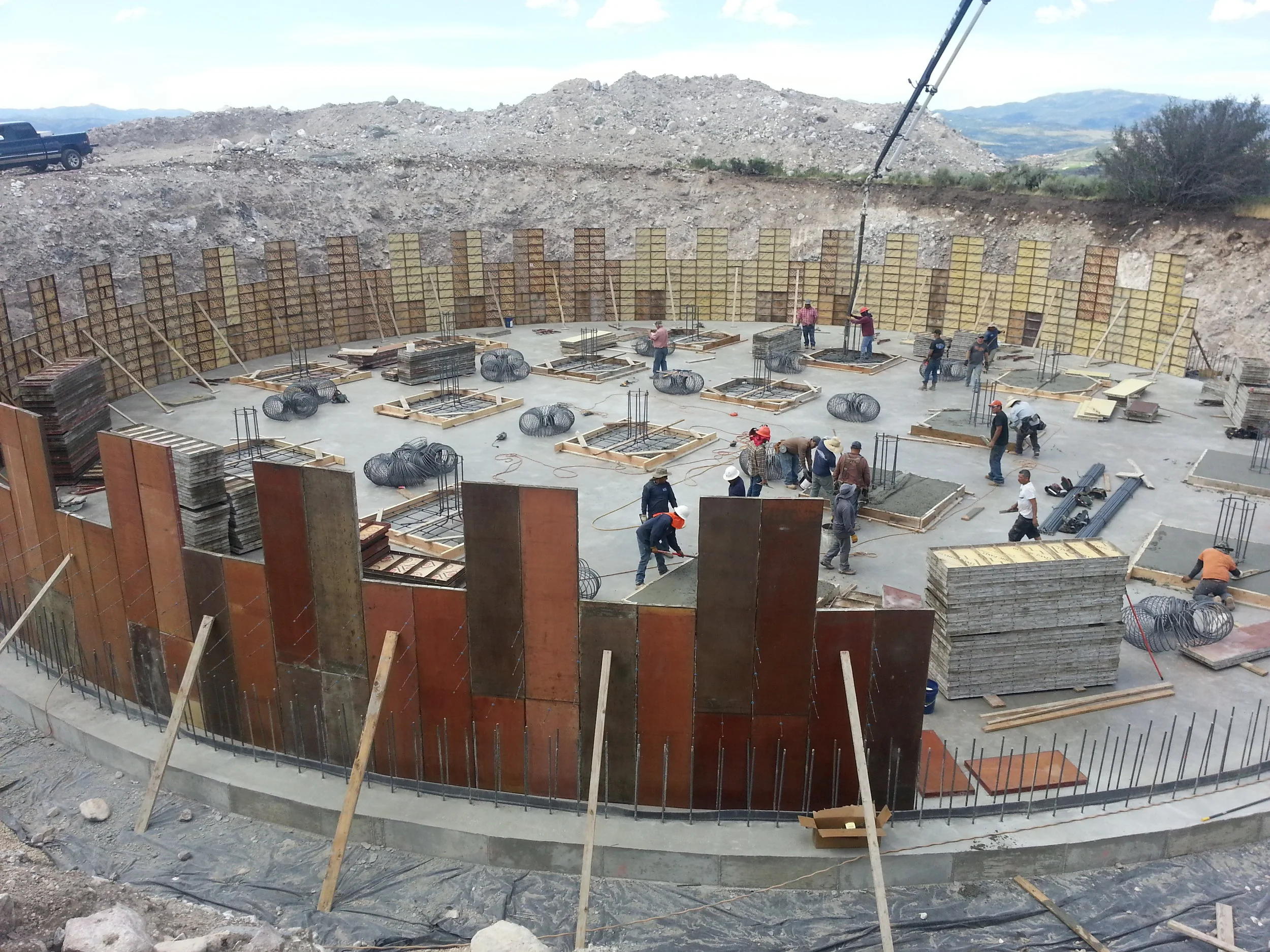 Forming the tank walls.