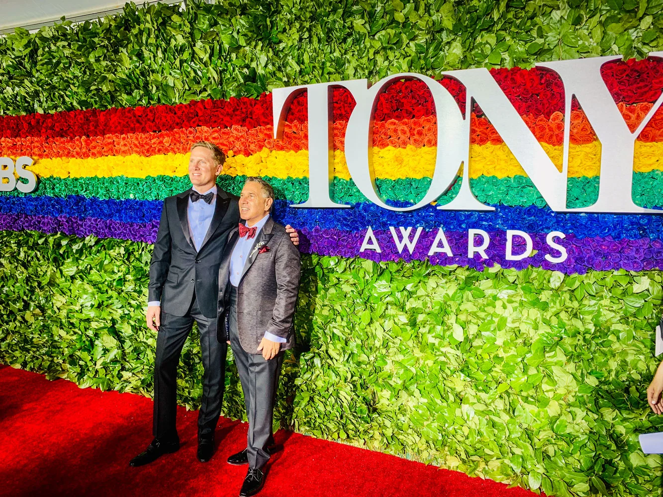 Robert Horn and John Levertt on the 2019 Tony Awards show red carpet.