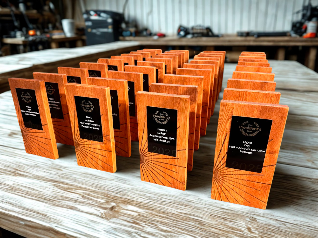 Clio President’s Awards Wooden Trophy Plaques