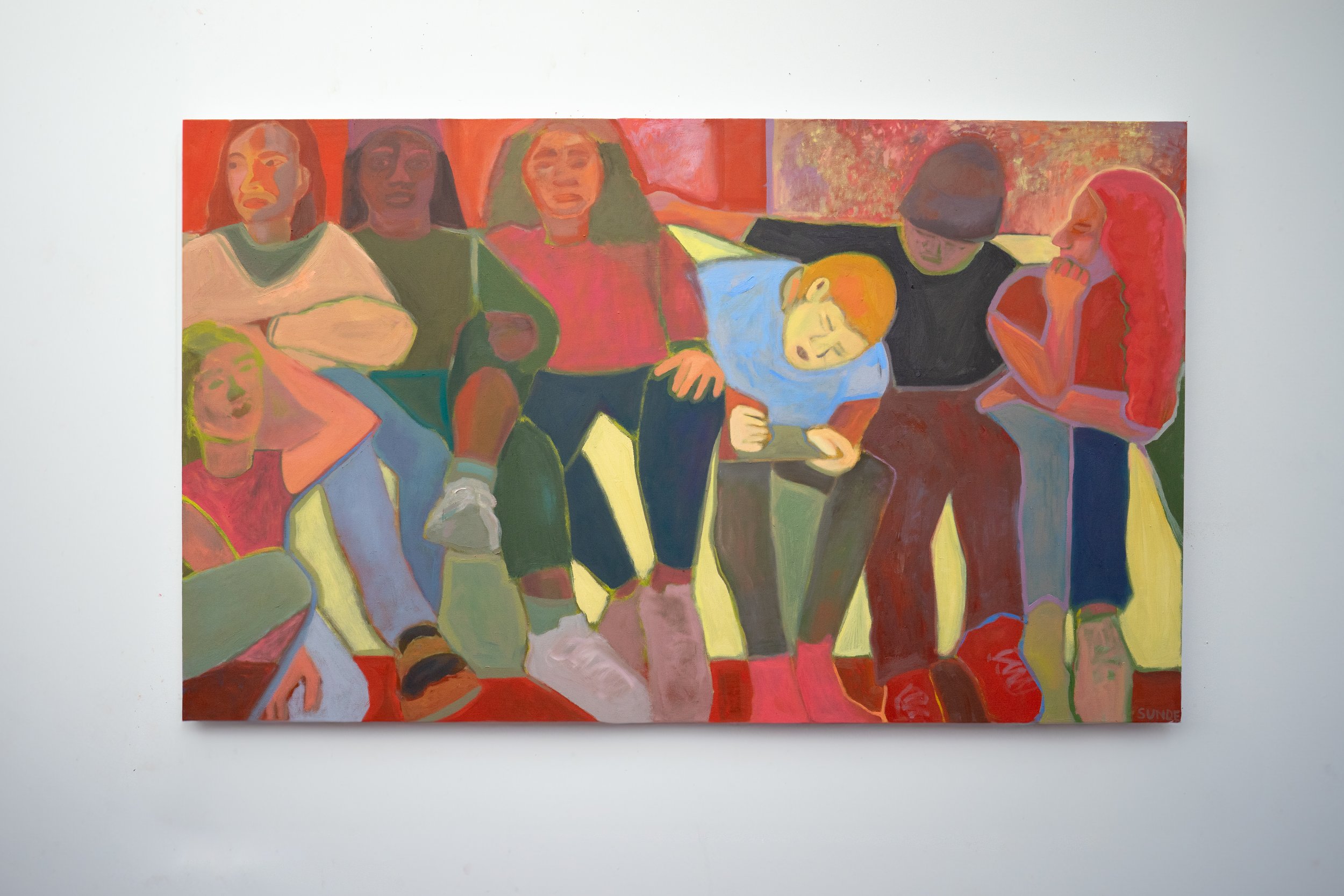   In my head they were gods [a memory from my college years]   Oil on Canvas. 6 feet x 3 feet.  2025. 