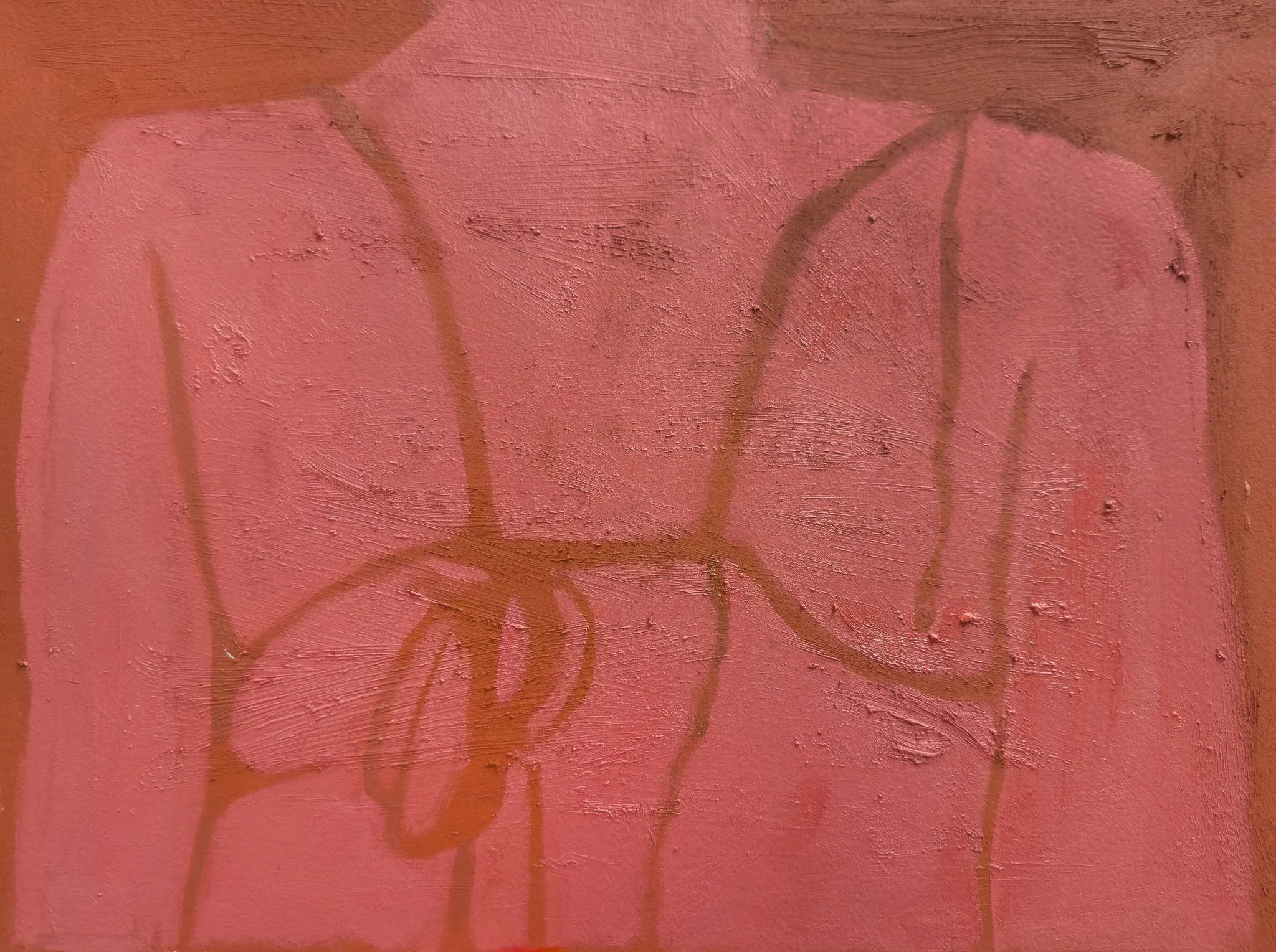   I don’t get to live in another body   Oil on Paper. 12 × 16 Inches.  2026 