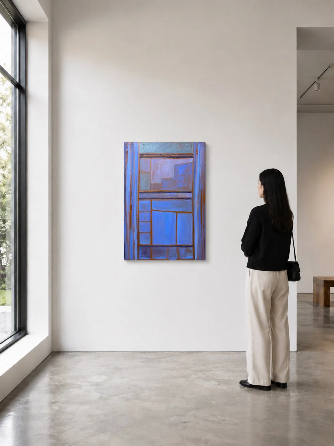   I remember you came to my house in the rain Stood on the front porch Told me you were sorry  Oil on Canvas. 30 × 36 Inches. 2026 