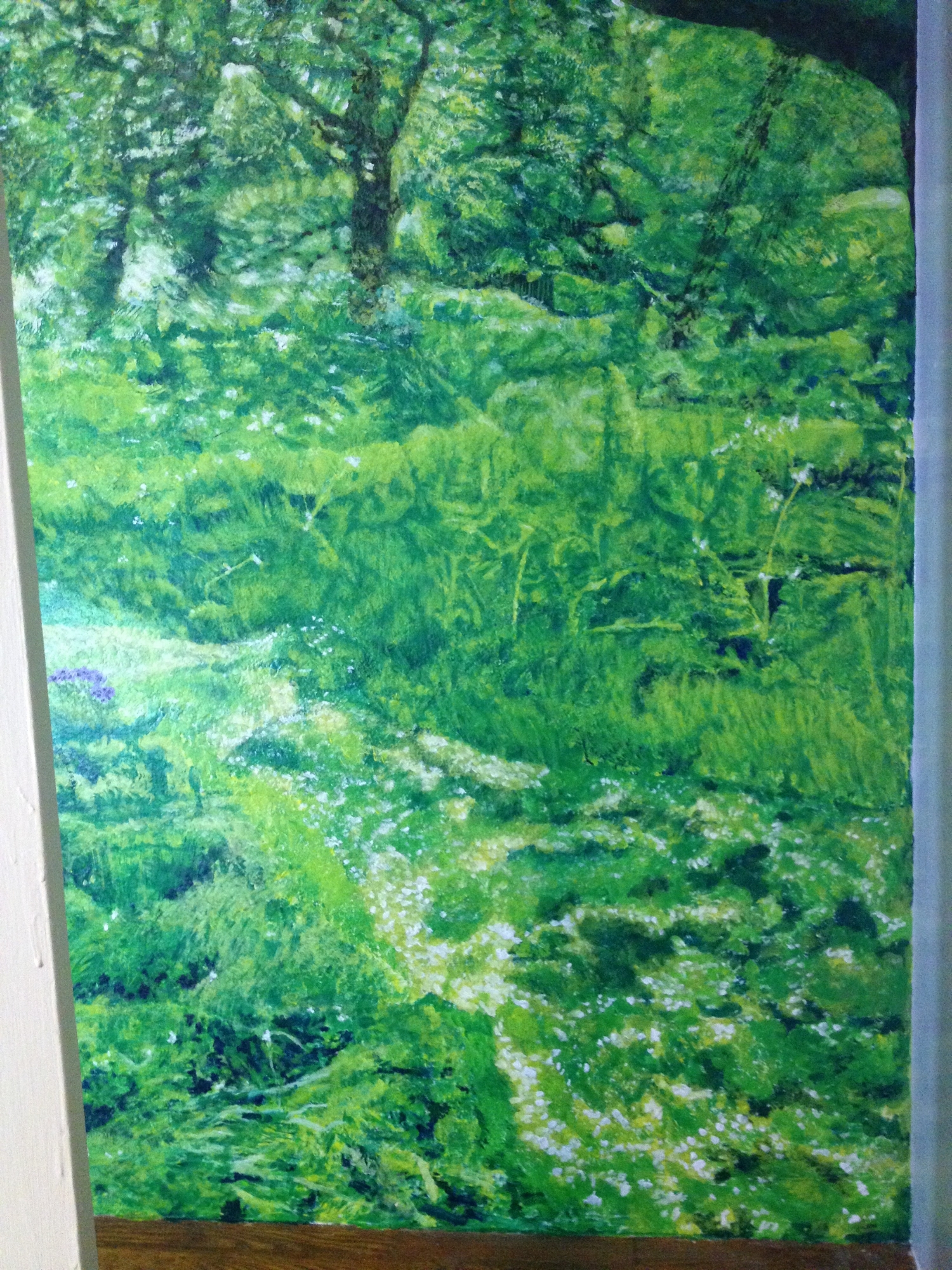 Right side of Hidcote Orchard in May Mural