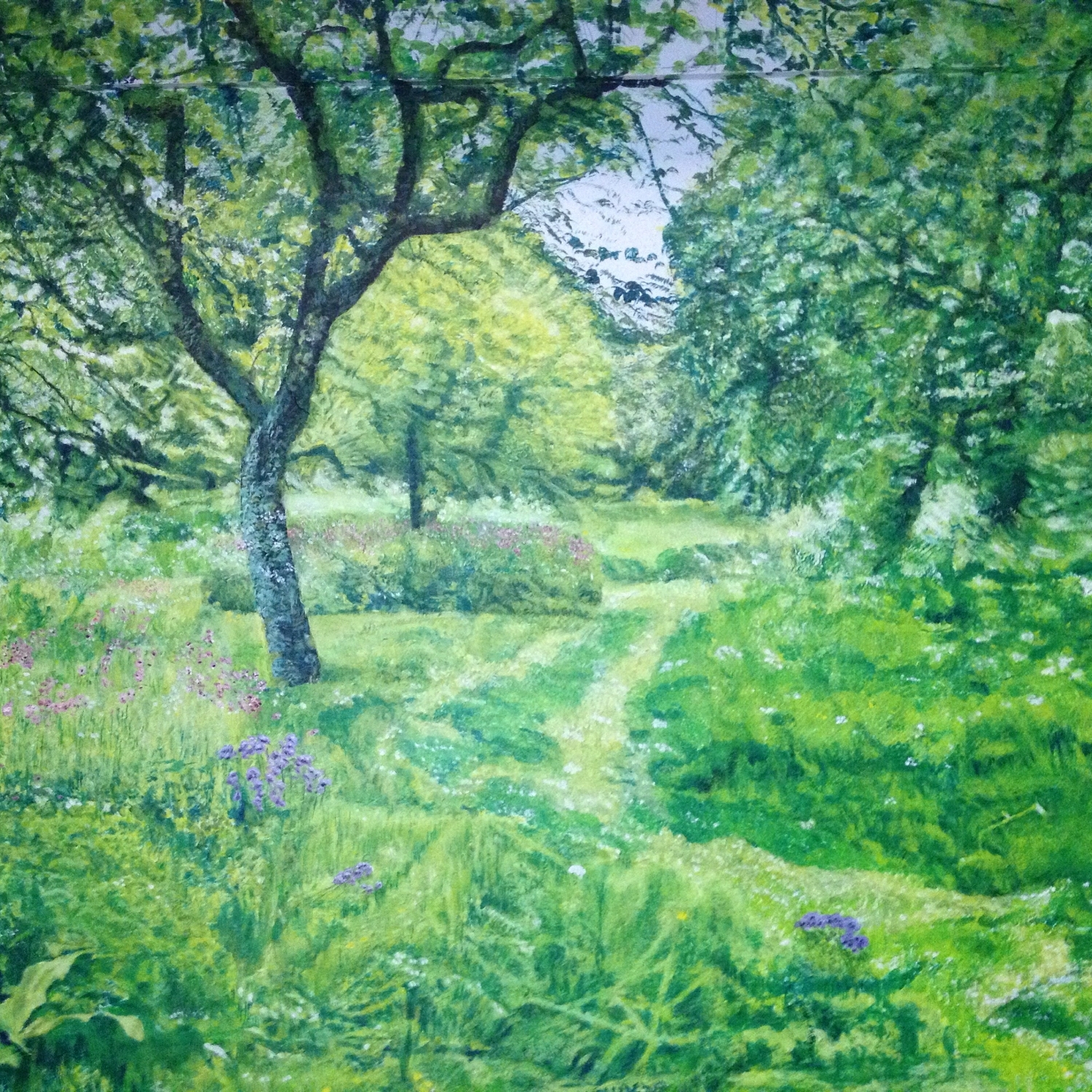 Central part of Hidcote Garden Orchard in May Mural