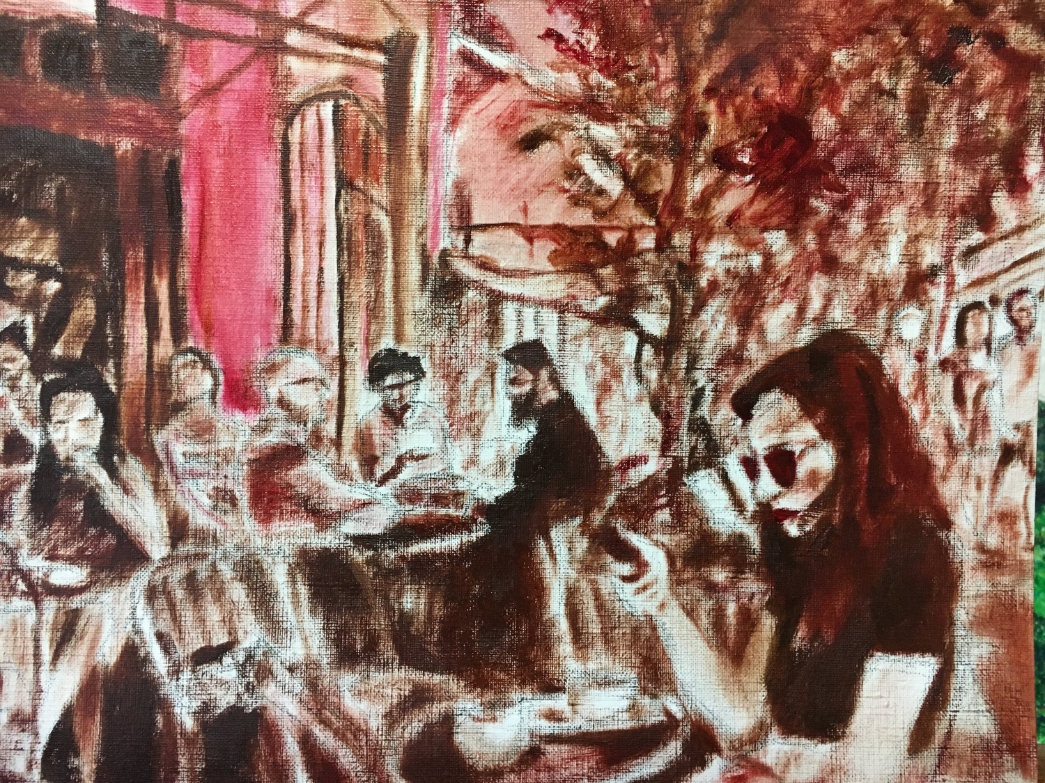 Underpainting of Study for Cafe Life at place Edmond Rostand