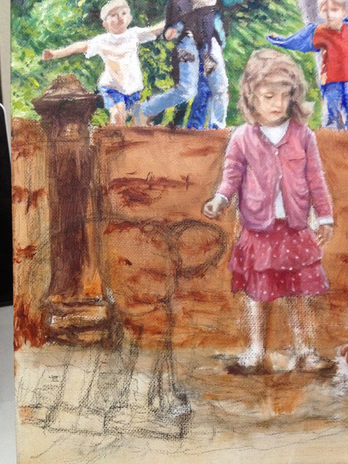 Kid in mud sketched in