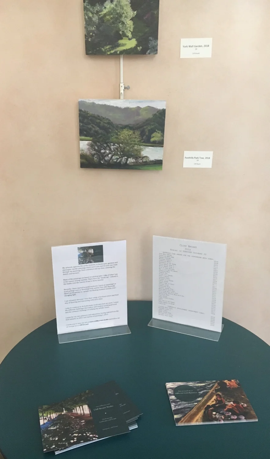 Artist statement and postcards