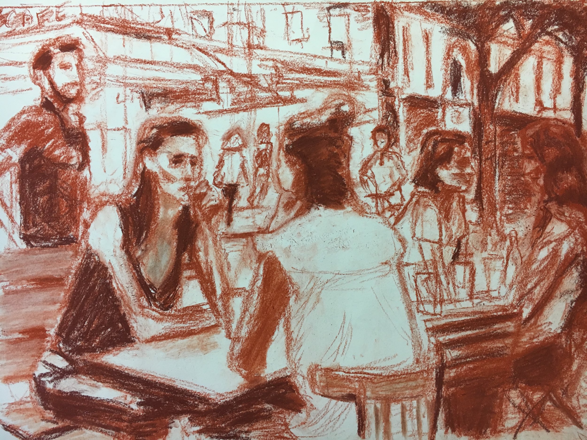 Cafe life on Rue Montmartre