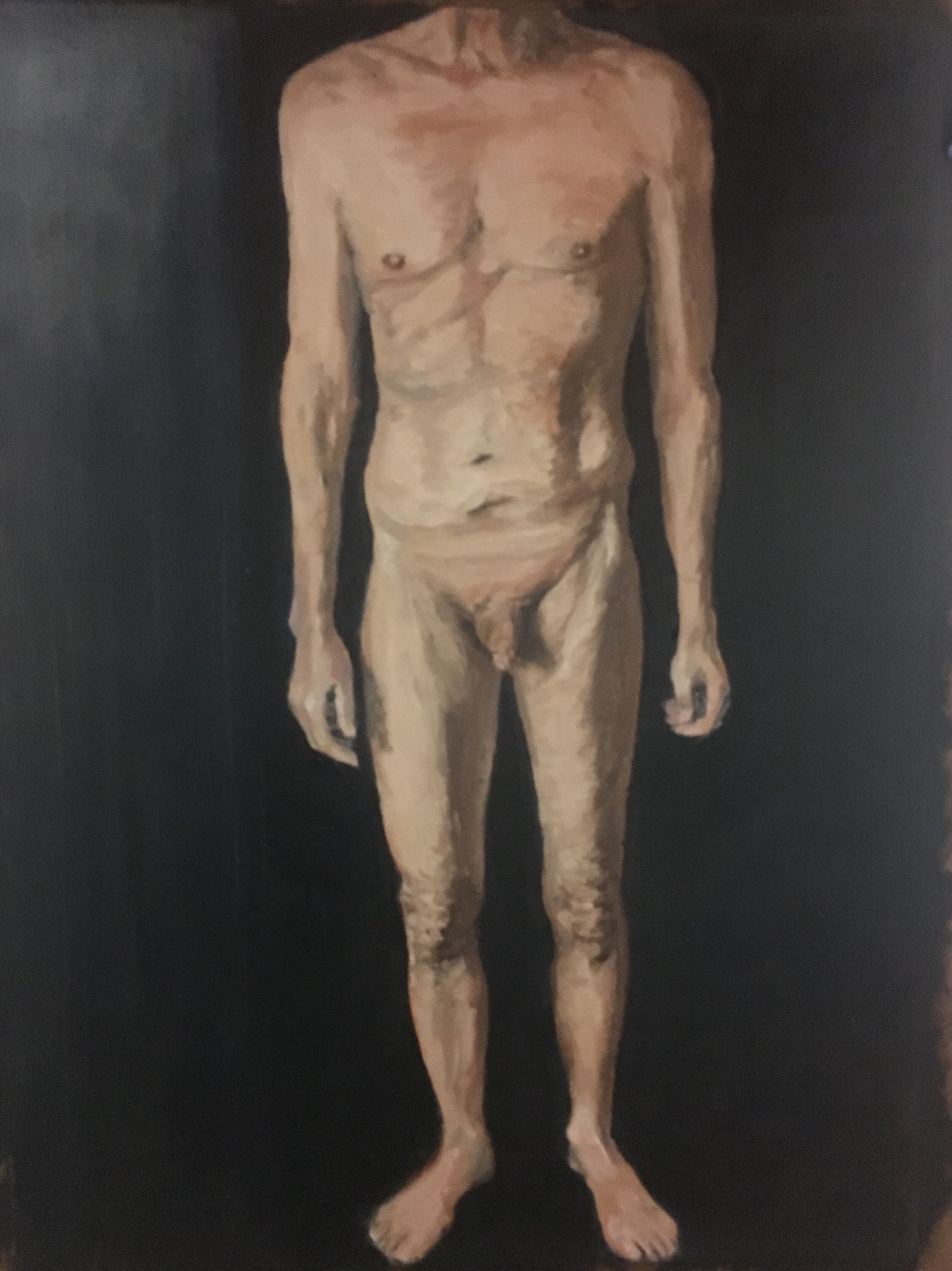 Standing against ultramarine/burnt umber on raw umber background (Dec 19 2019)