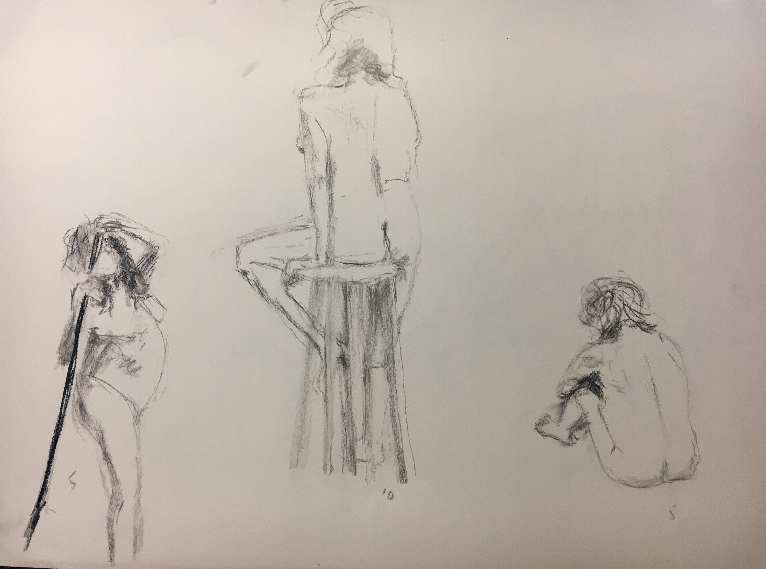 two 5 and 1 ten minute drawings (03 March 2020)