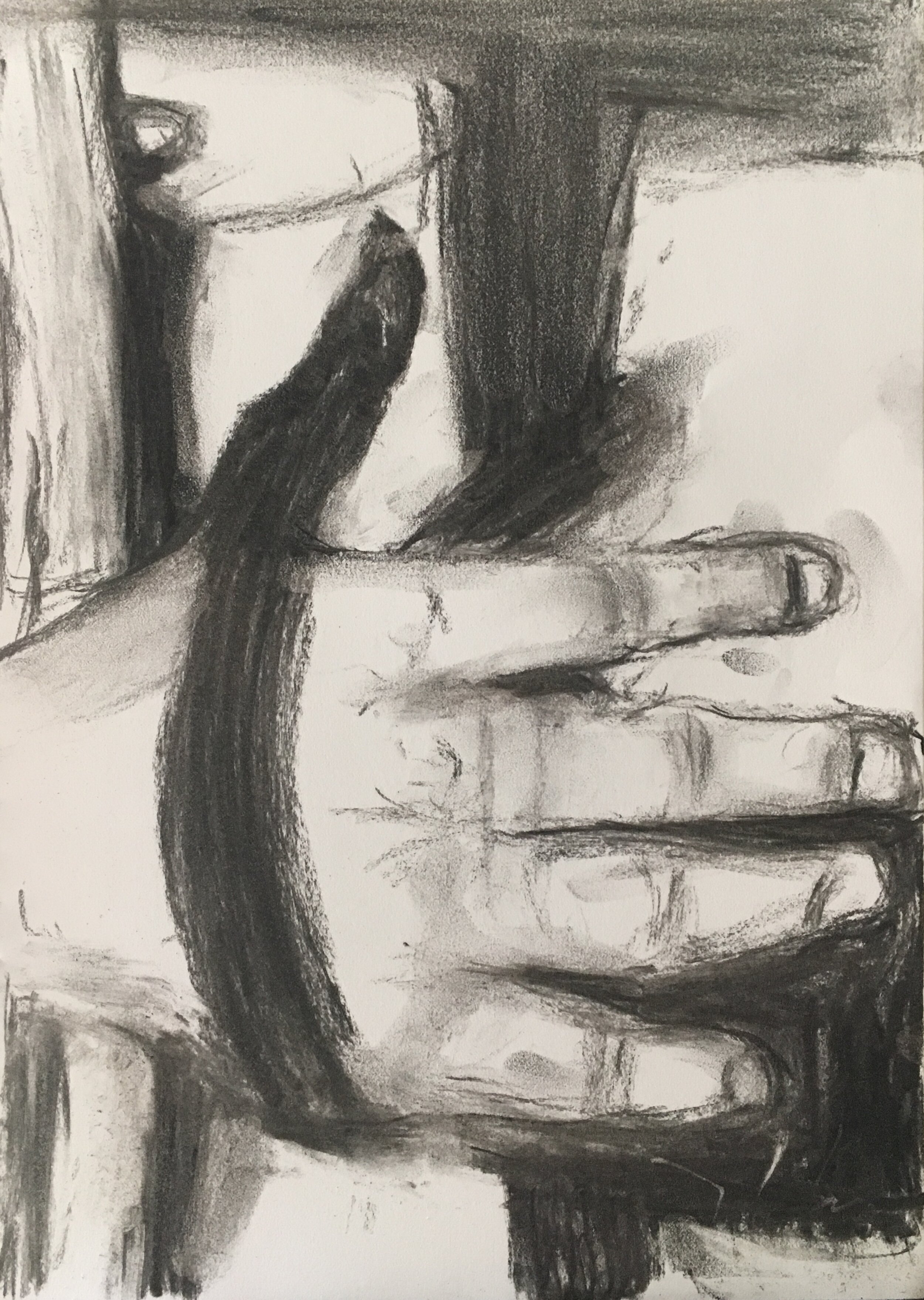 Hand, torso, linen, shadow (07 May 2020)