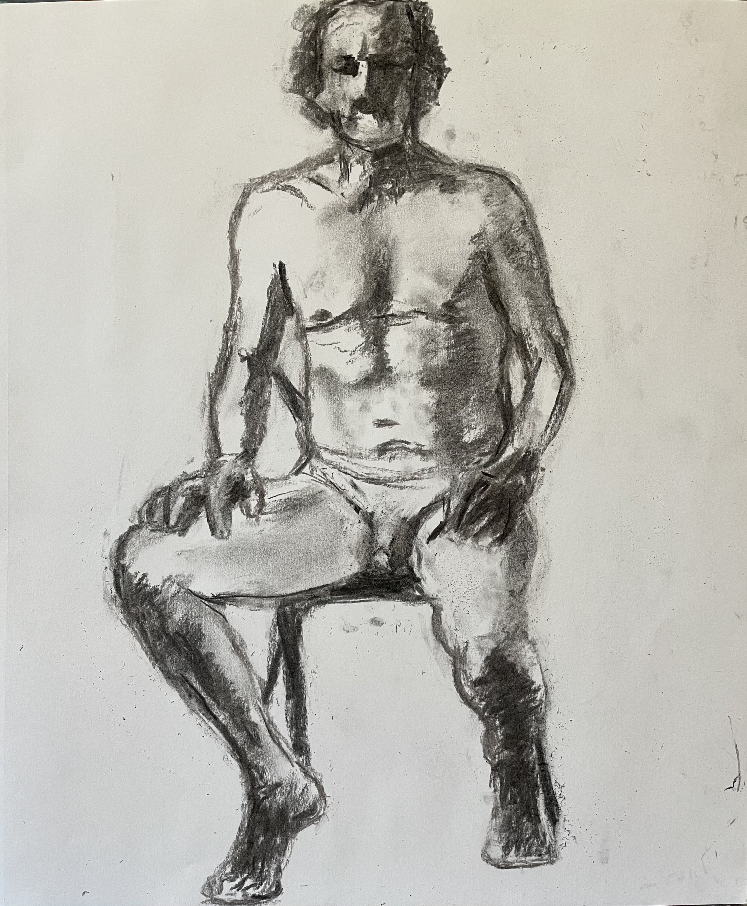 Seated Charcoal 27 July 2001