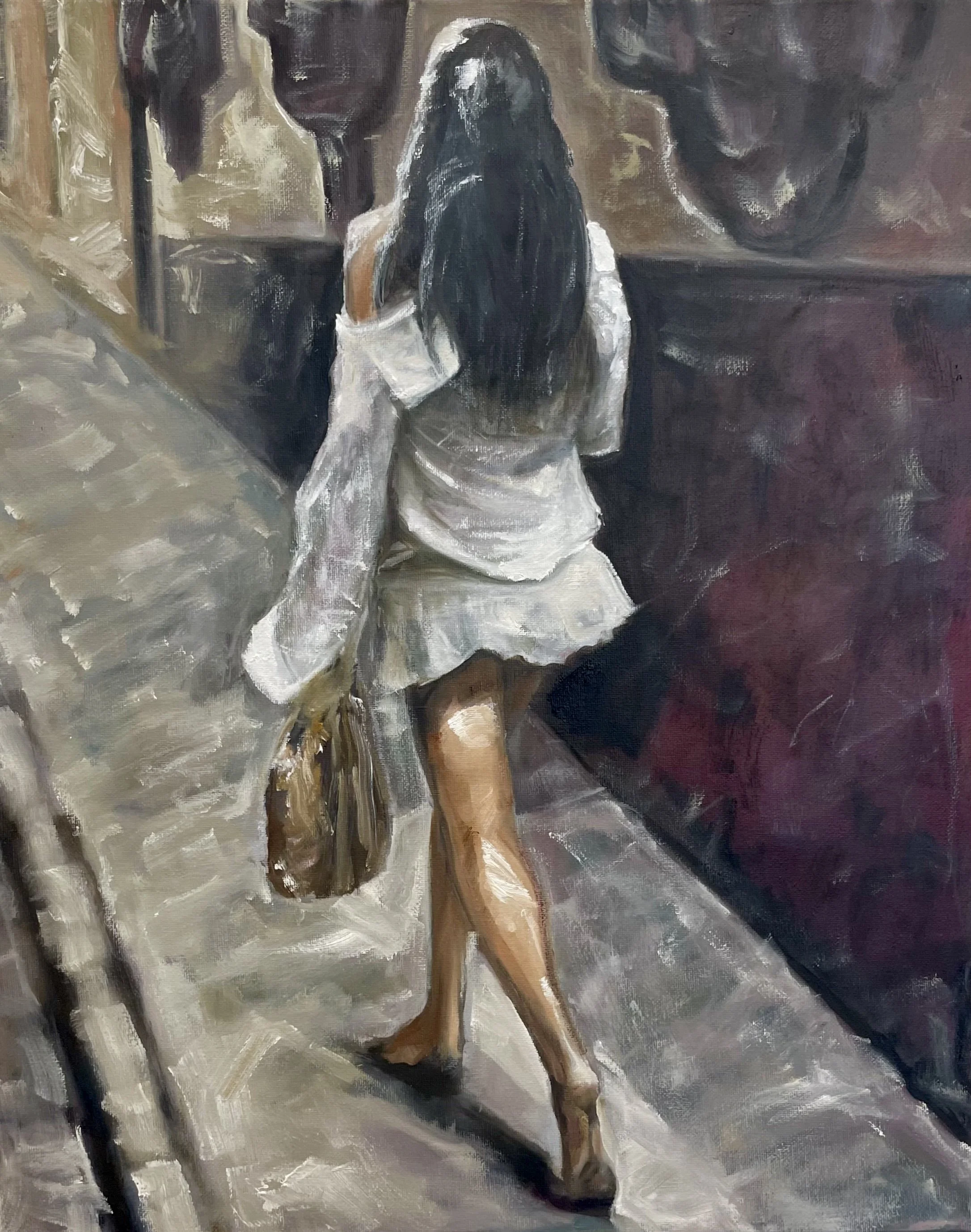 Sidewalk - 9" x 12" Oil Painting