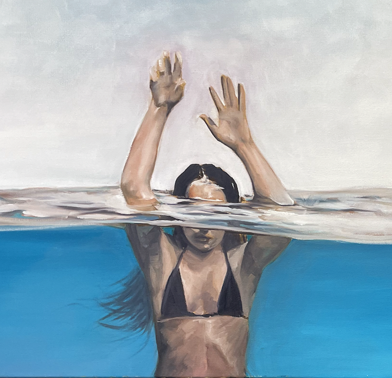 Jaws - 24" x 24" Oil Painting