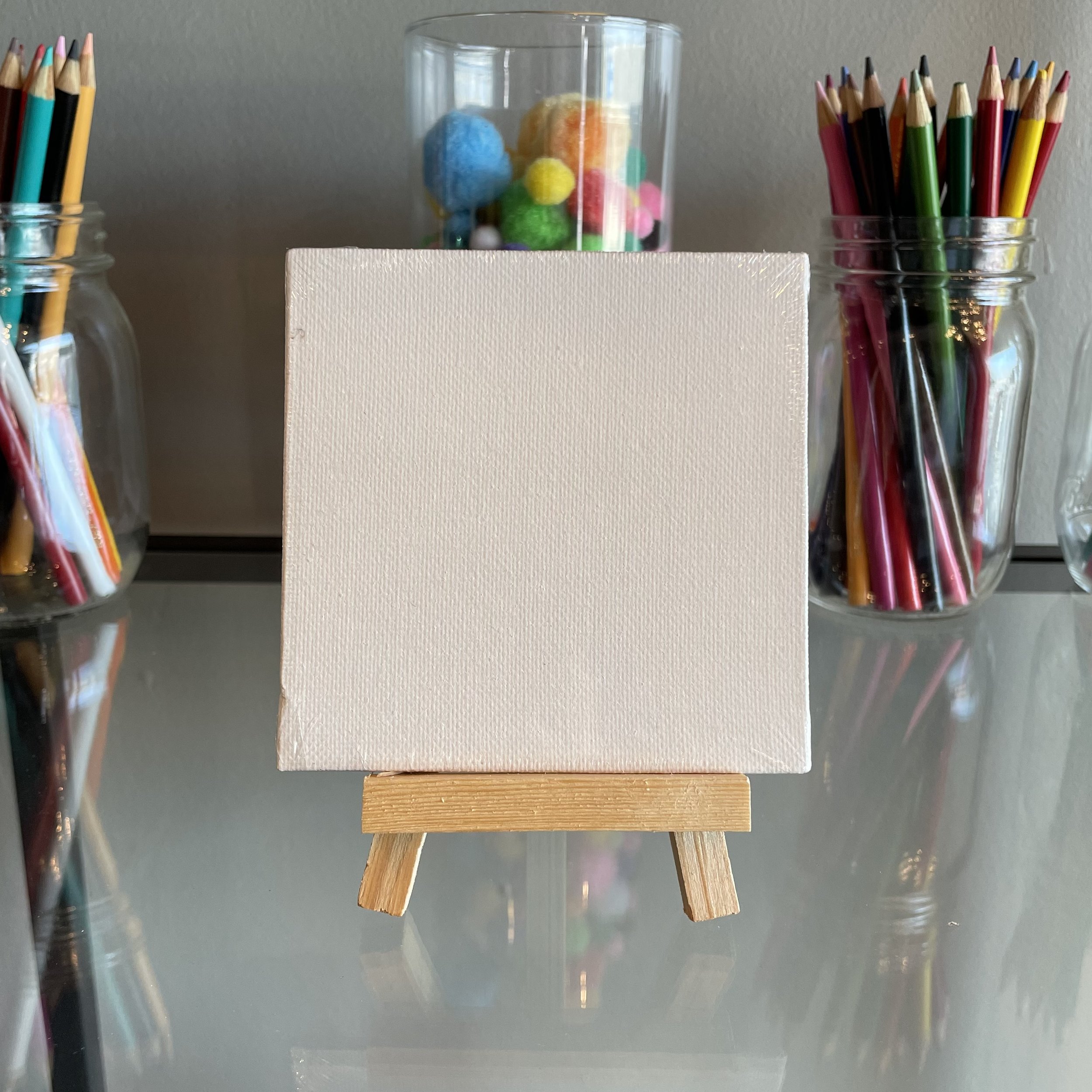4x4'' Canvas + Easel Set ($5) — Let's Art About It