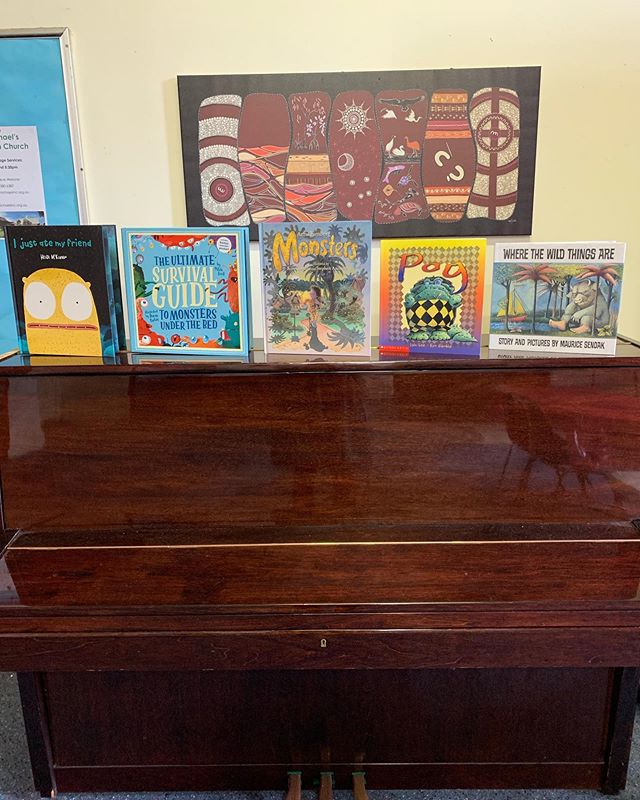 First class in our new Carlton North location! Figuring out where to display today&rsquo;s books...I think I like the piano! Can you guess this week&rsquo;s theme?? #picturebooks #kidsclass #preschoolers #shelfie