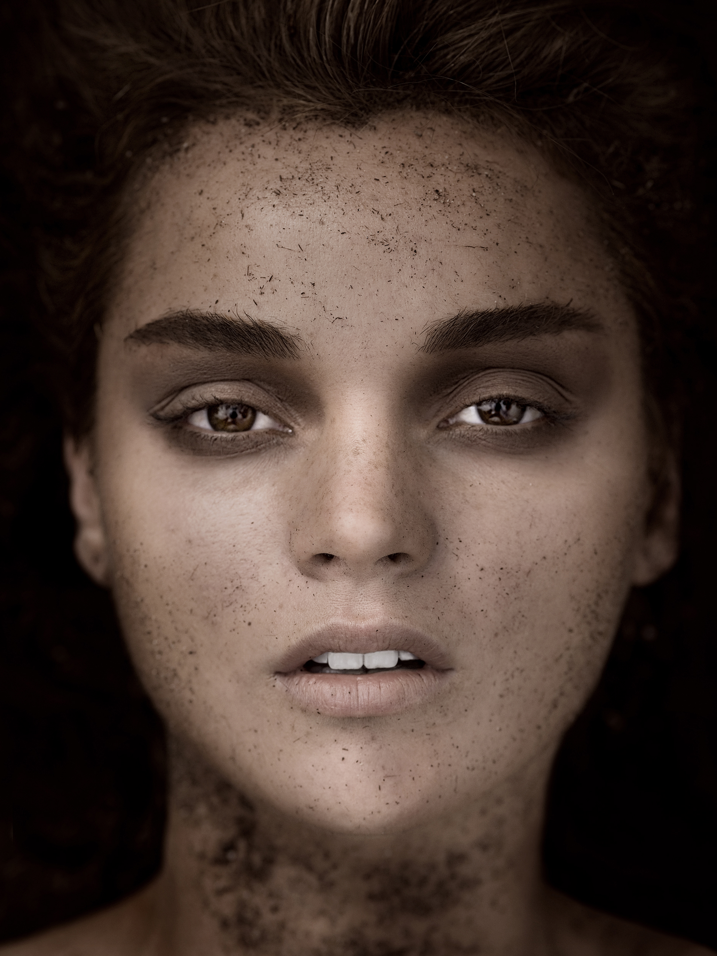 face with soil