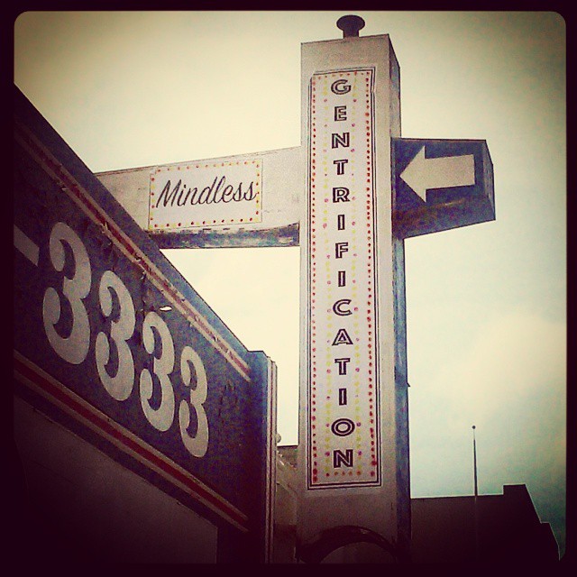 Thanks to the brilliant beings who pasted this on an old auto shop on Valencia Street.