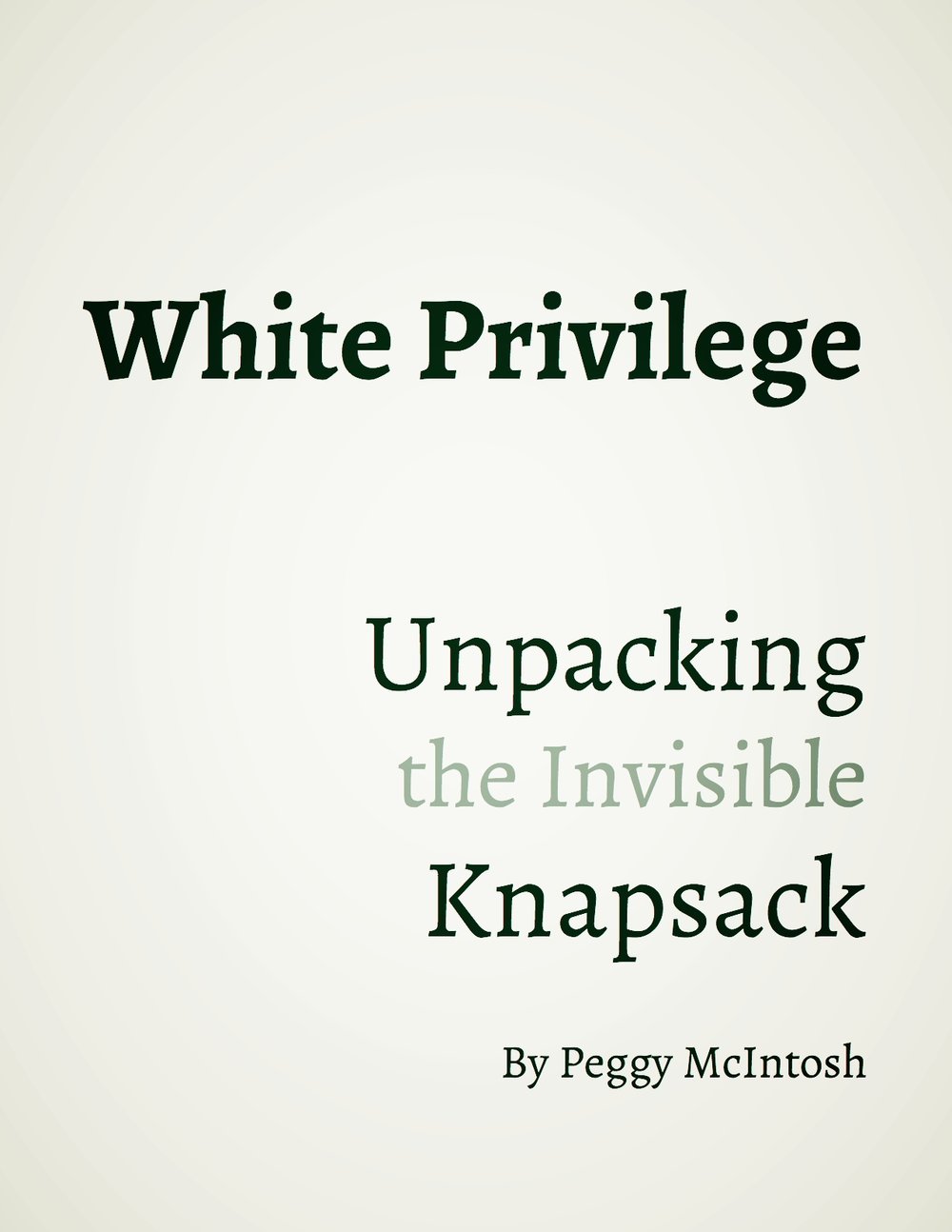 peggy mcintosh white privilege mla citation