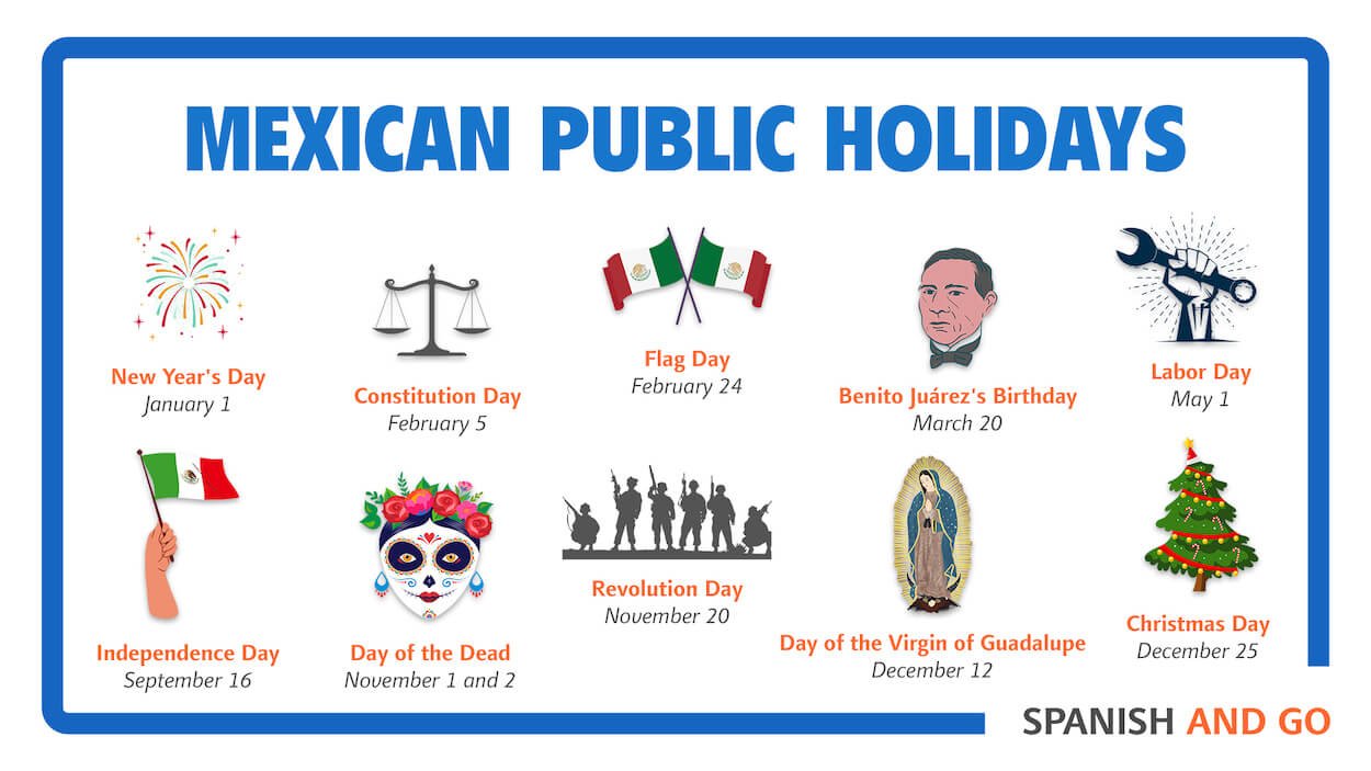 Mexican Holidays 2023 Printable Template Calendar