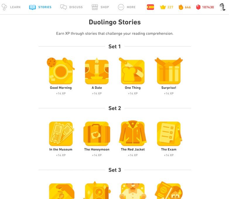 There are 229 stories in Duolingo. Unlock more to learn more.