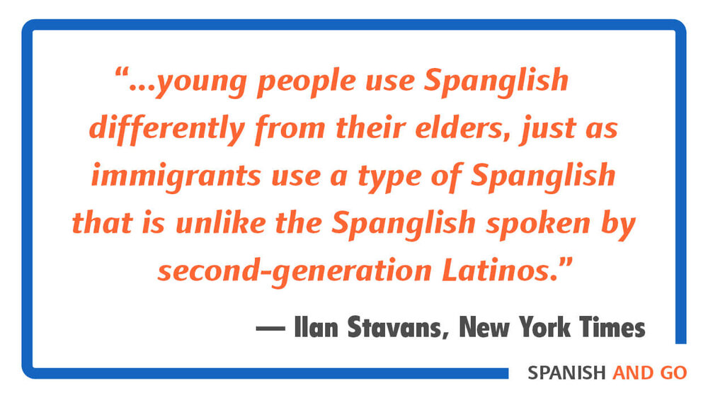 The use of Spanish and English in the same conversation is a common aspect of Puerto Rican Spanish. This switching between languages is known as "code switching." Sometimes words from English and Spanish are borrowed and manipulated to create something new. This is often referred to as "Spanglish." Linguist Ilan Stavans describes this in his book, Spanglish: The Making of a New American Language