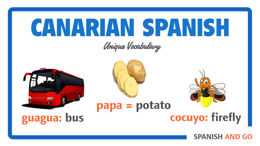 Canarian Spanish has a number of unique words common in the region. Not just influenced by Americans but also the indigenous language Guanche.