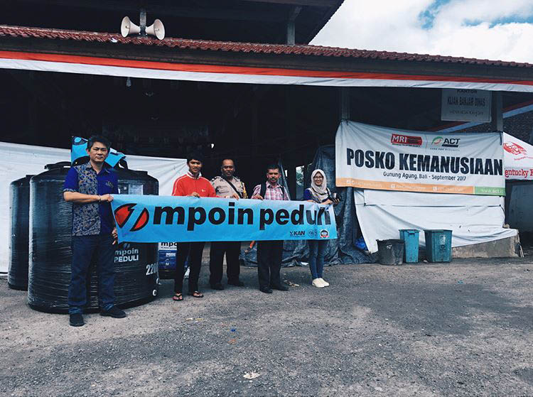 MPOIN Peduli membantu Posko Kemanusiaan Gunung Agung Kecamatan R