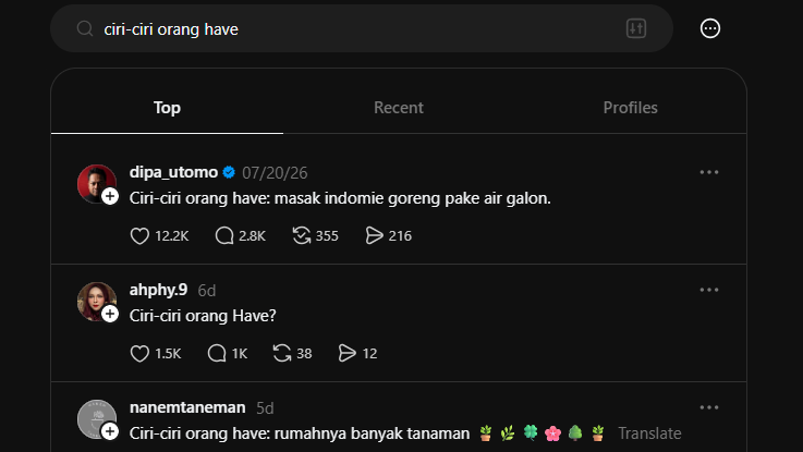 Ciri-Ciri ‘Orang Have'