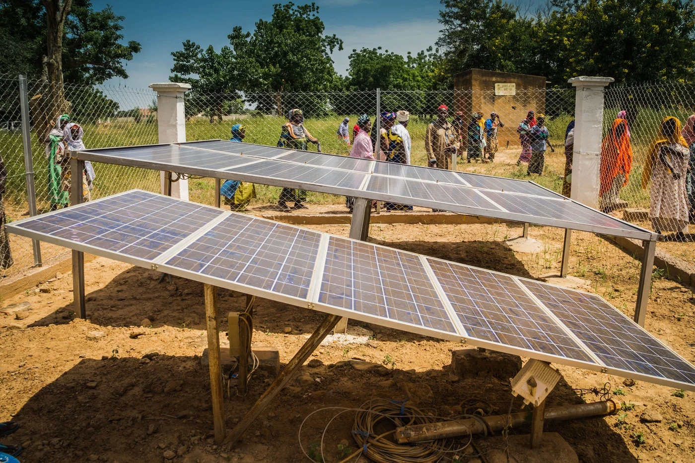 Photo by UNPD | Massantola, Mali installation of a clean pump system that uses solar energy for gardening