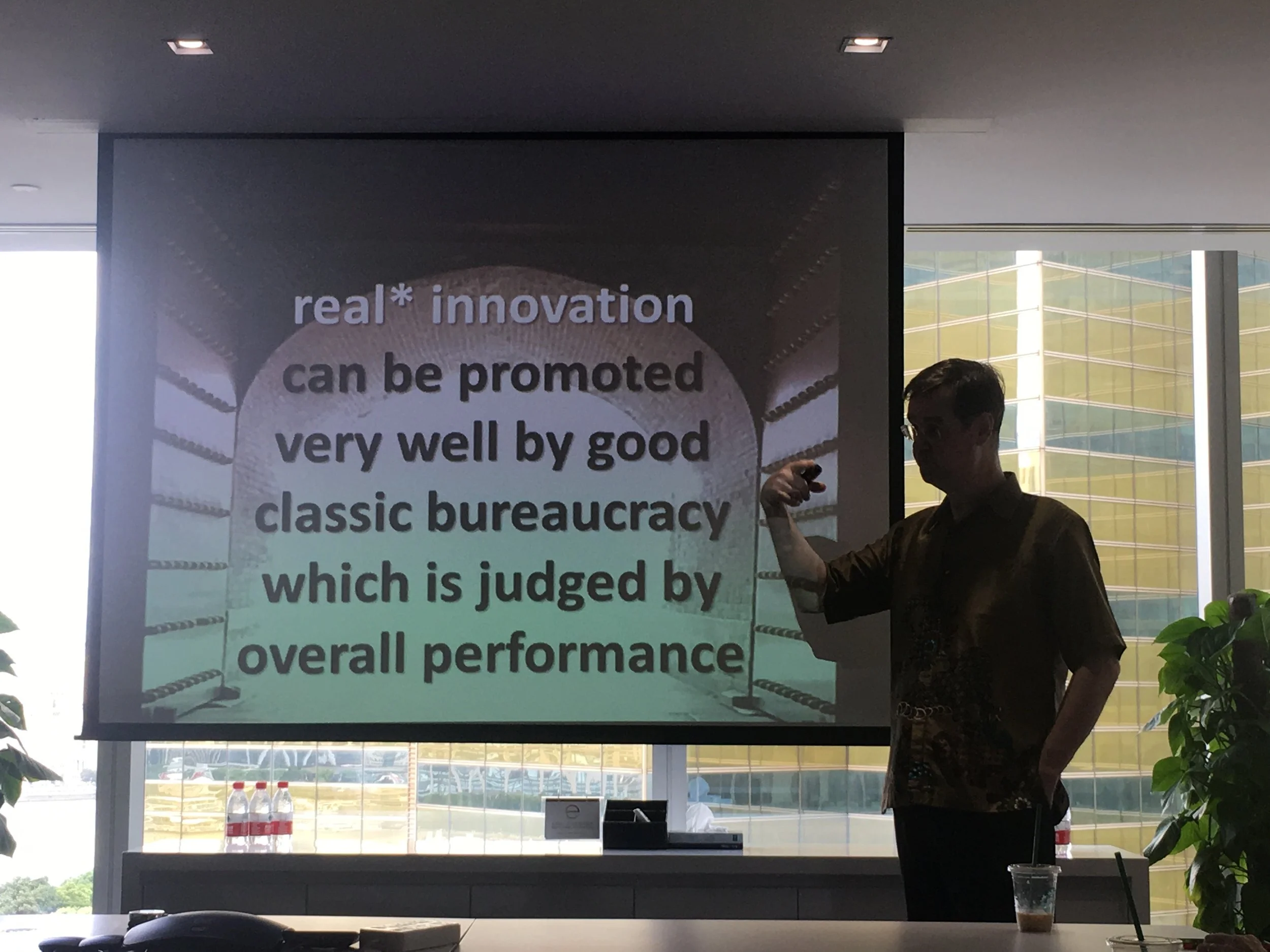 Prof. Wolfgang Drechsler , from the University of Tallin, lectured the BMI Think Tank group about how bureaucracy can promote innovation. China is the best example for that!