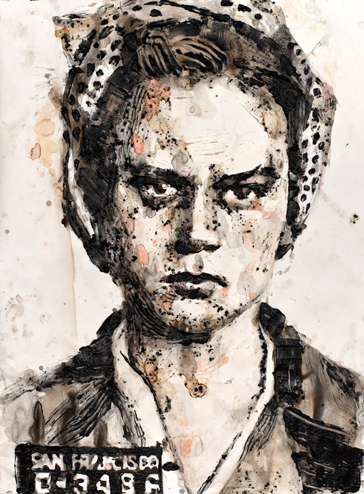 pulverized charcoal, mica flake, coffee, ink, gouache and acrylic gel on Fabriano paper, 80 x 60 inches 2012